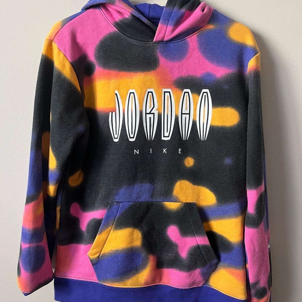 Nike Air Jordan Jumpman Youth Kids Size XL Multicolor Retro Hoodie Logo Spellout